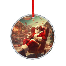 Crystal Glass Christmas Ornament Retro Santa 1 Piece
