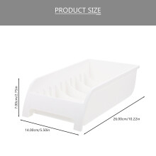 1Pcs White Plastic PP Dish Drying Rack Rectangular for Tableware Draining Holder