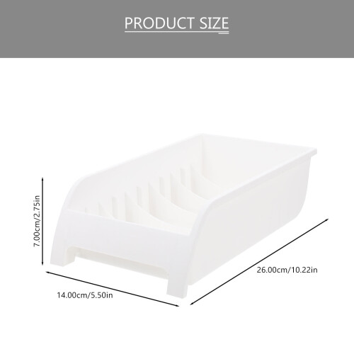 1Pcs White Plastic PP Dish Drying Rack Rectangular for Tableware Draining Holder