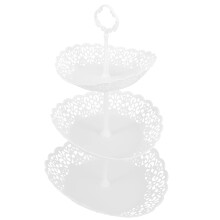 Three Tiers Cake Display Stand Made of PP Plastic White Color for and Easy Storage 11.8 Inches