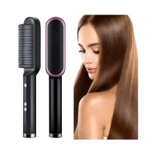 Professional Pink Hair Dryer Brush for Smoothing and Styling - 2-in-1 Hot Air Brush for Effortless Hair Care