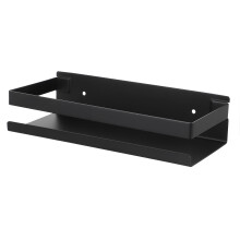 1Set Kitchen Spice Rack Black Rectangular 11.4X4.1X2.2in 304 Stainless Steel Wall Mounted Storage