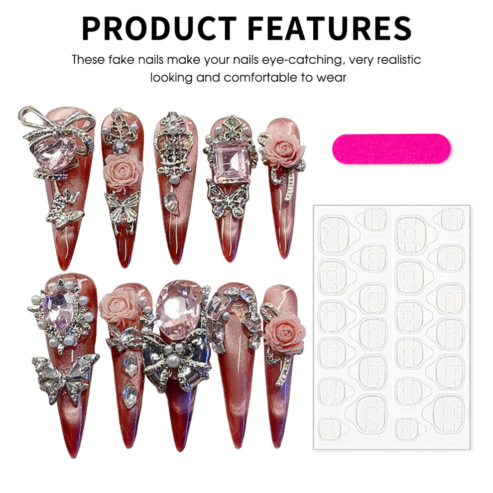 Dachuang Beauty (S) 10Pcs Butterfly Rhinestone Resin Nails