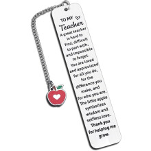 Teacher Appreciation Bookmark Gifts for Women & Men – Thank You, End of Year, First Day of School – Bulk Compatible with All Teachers