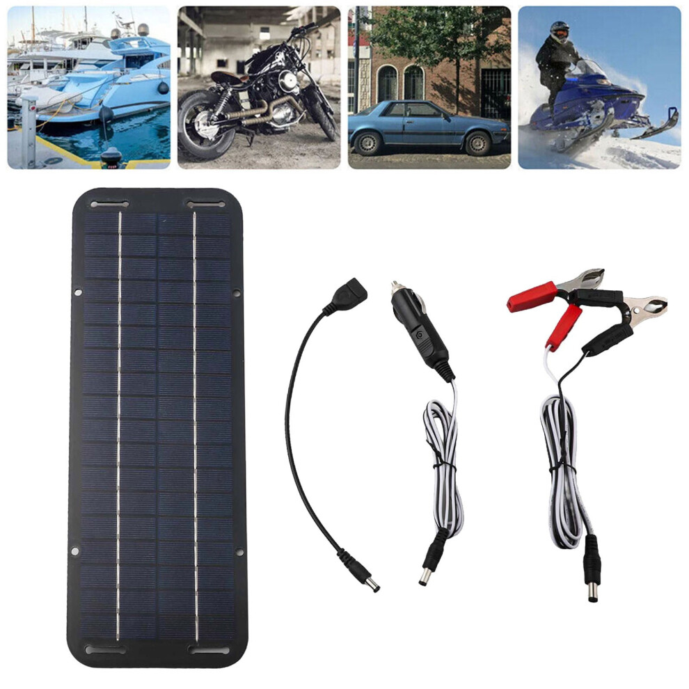 30W 12V Solar Panel Trickle Charger Battery Maintainer Kit For Boat Car Rv With Usb Output And Suction Cups 9043876434587