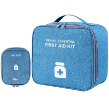Botiquín de primeros auxilios portátil de 2 piezas con asa – Bolsa médica grande, suministros de emergencia de tela Oxford para el hogar y los