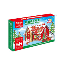 Christmas Cardboard Playhouse DIY Kit for Kids – Life-Size Coloring House, Holiday Craft, Gift & Decor – Compatible with standard coloring tools