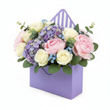 1 Pc Valentine's Envelope Gift Box, Floral Stripe, Empty Bouquet Packaging for Weddings, Mother's Day – No Flowers Included