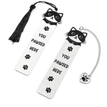 2pcs Cute Cat Bookmarks – Cat Lover Gifts, “You Pawsed Here” Bookish Accessories, Compatible with All Books