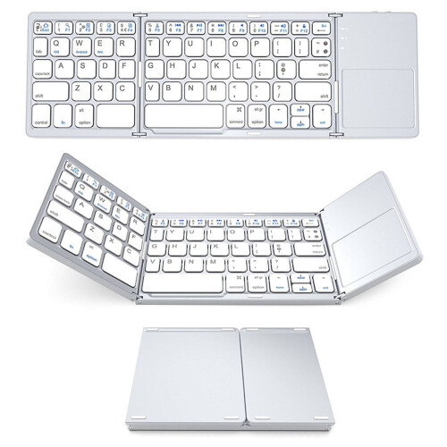 Wireless Portable Mini Folding Keyboard with Touchpad for Android iOS Tablet - Universal Bluetooth Foldable Keyboard