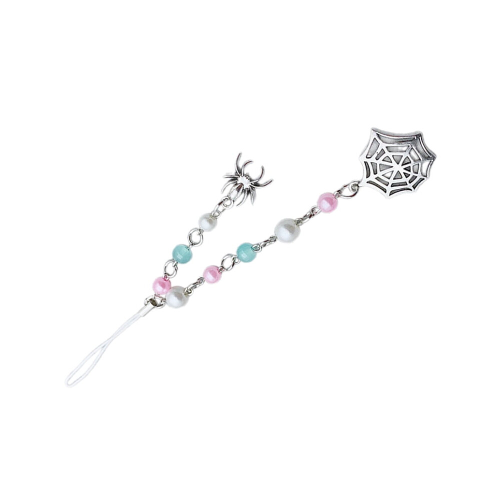 Delicate Spiderweb Phone Charm Acrylic Bead Phone Chain Hang1ng Pendant Straps Bag Decoration Lanyard Keychain Accessory 9132278068473