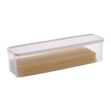 Pasta- og nudelopbevaringsboks med låg – forseglet plastikbeholder til køleskab, kompatibel med standardstativer