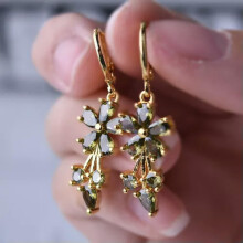 925 Silver Drop Earrings Women Cubic zirconia Wedding Engagement Jewelry Gifts-#25