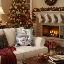 Upgraded Christmas Pillow Covers 17.7x17.7 Inches Decorative Pillow Cases With Soft Fabric Hidden Zipper For Home Decor I