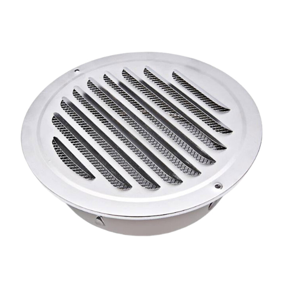 Stainless Steel Air Vents, Louver Grille Round Vent Cover Wall Ventilation Outlet Soffit Vents With Built In Screen Mesh For House Ventilation 9180333272570