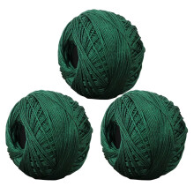 3 Rolls Dark Green Cotton-Linen Yarn (60% Cotton, 40% Linen) for Knitting, Crocheting, Weaving – Soft, Lightweight Craft Thread