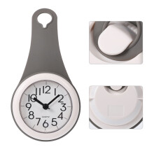 Bathroom Clock Grey Wall Decor 20.5 x 10.5 cm