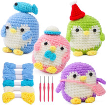 Penguin Doll Crochet Kit Beginner 4 Colors