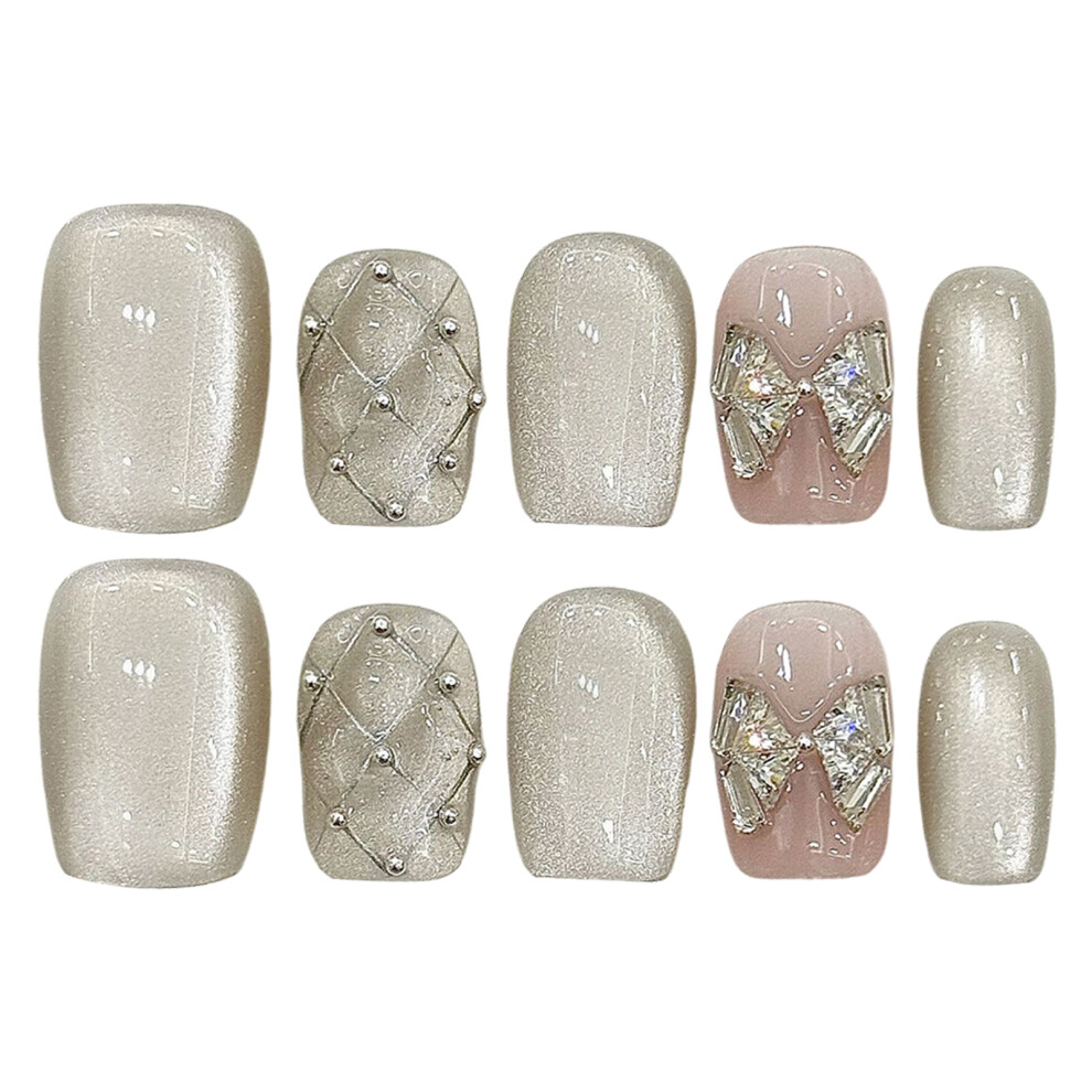 Reach-Tools (1108) Rhinestone Cat Eye Fake Nails - Lightweight & Easy Stick