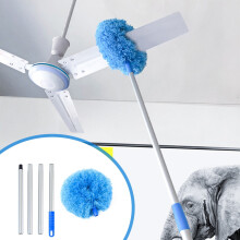 Ceiling Fan Duster with Extension Pole, Microfiber Cleaning Duster for High Ceilings, Furniture & Electronics, Washable & Detachable, 47 Inch Long