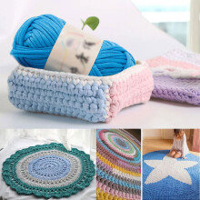 Fil épais tressé pour paniers, idéal pour les couvertures, coussins et décorations d'intérieur au crochet.