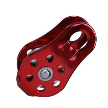 Aluminum Alloy Fixed Micro Pulley for Climbing Rappelling Lightweight Red