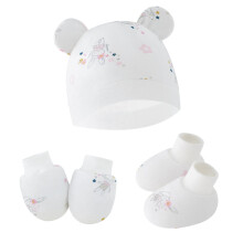 3pcs/Set Baby Hat Anti Scratch Gloves Protective Foot Cover Anti-grab Mittens Beanies Cap & Socks
