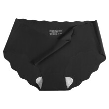 Women Briefs Comfortable Excellent Elasticity Ice-silk Seamless Mid Waist Ladies Underwear for Daily,Black,L