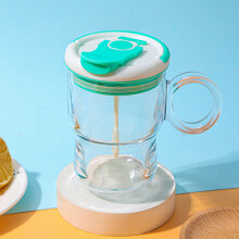 Intelligenter Mixbecher mit automatischer Rührfunktion, 280 ml Glasflasche, wiederaufladbar über USB-C, für Kaffee, Proteinshakes, Fitness und