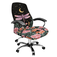 Washable Rotating Office Chair Cover with Snap Button, Universal High Back Slipcover Compatible with Most Chairs, S Size