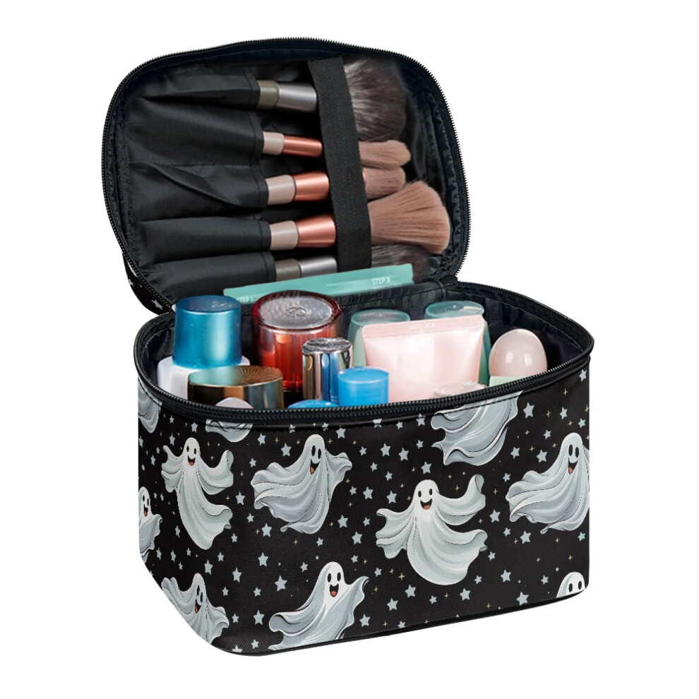 Cosmetic Bag with Brush Slots Portable Beauty Organizer