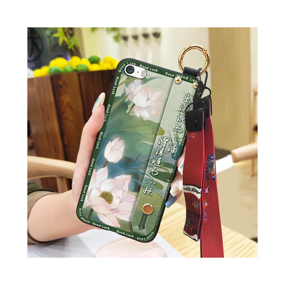 Phone Case Compatible With Iphone 5/5S/Se Â Chinese Style, Dirt-Resistant, Kickstand, Wrist Strap, Shockproof Silicone Cover 9165521924912