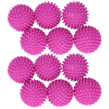 12Pcs Reusable Laundry Washing Balls Fabric Softener and Drying Accelerator Rose Red