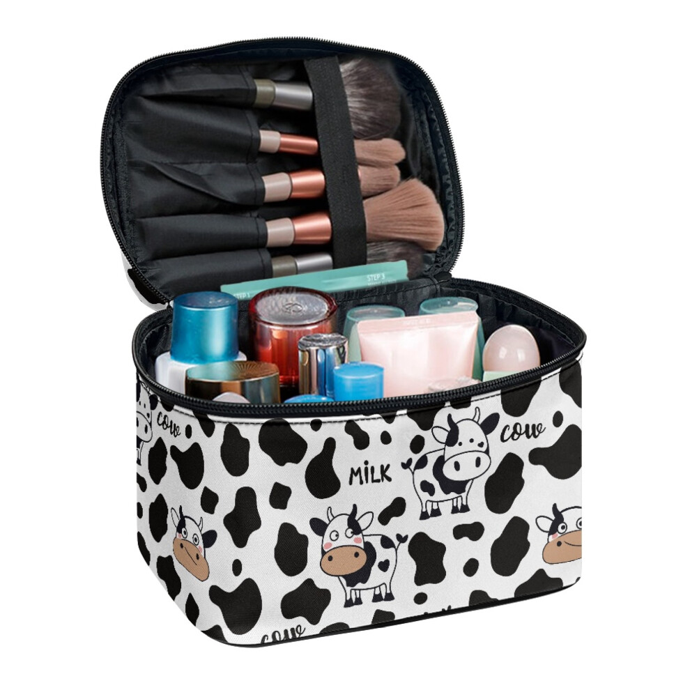 Polyester Large Capacity Makeup Bag Cow Brush Slots Multi-Function Makeup Organizer Makeup Brush Holder Storage Adult Home