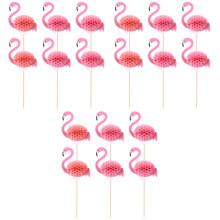 150 pcs Hawaii 3D Flamingo Cake Toppers Cake Picks Cake Decoration for Hawaii Party