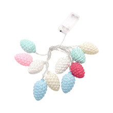 Guirnalda de luces LED con forma de huevos de Pascua rotos de 1,5 metros con caja de pilas, multicolor, compatible con la decoración navideña.