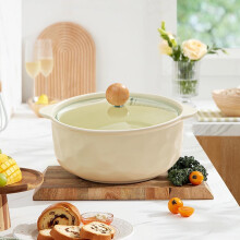 Ceramic Double-Handle Soup Bowl with Lid, Microwave/Dishwasher-Safe Tableware for Office Lunches/Quick Meals - Heat-Resistant Serving Dish