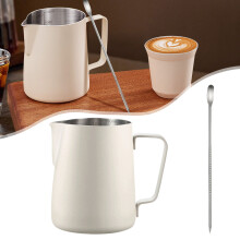 Stainless Steel Milk Frothing Pitcher with Anti-Scald Handle – Compatible with Espresso Machines, for Latte Art & Cappuccino
