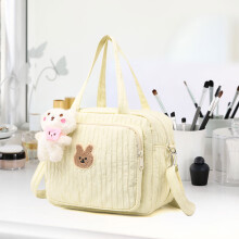 Nylon Diaper Bag for Travel - Adjustable Crossbody Baby Bag with Multiple Pockets, 24x20x14cm(Accessory Not Included)