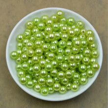 6 mm, 8 mm, 20 farver, 100 stk. perleafstandsperler, håndværk, løse ABS-plastperler, gør-det-selv - 8 mm - lysegrøn