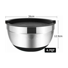 LMETJMA Mixing Bowls with Lids and Non Slip Bases Stainless Steel Mixing Bowls Set for Baking Nesting Storage Bowls JT227
