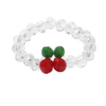 Minimalistische elastische rode ringen, rekbare kralenringen, comfortabele acryl vingerringen voor feestjes en dames
