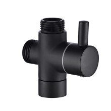 G1/2in 3 Way Brass Diverter Valve T-adapter Converter Black for Shower Head
