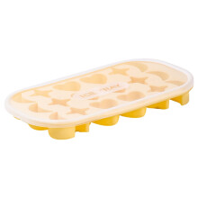 Yellow Flexible Silicone Ice Cube Tray with Lid, 18 Compartments, Soft Bottom, Easy Release – Compatible with Home Freezers