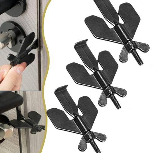 Travel Door Security Lock Black Adjustable Butterfly