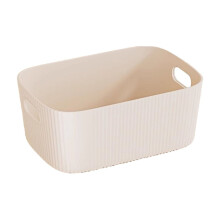 Beige Plastic Open Home Storage Bins Organizer Baskets, Small Container Boxes for Organizing Closet Shelves Drawer Shelf (8.5" x 5.5" x 2.9")