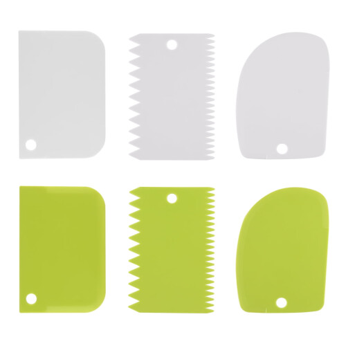 6pc Bench Scraper Tool Kitchen Bowl Scraper
