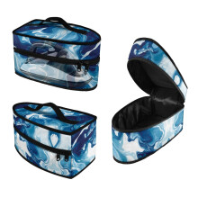 Blue and White Fluid Art Pattern Steam Iron Storage Case Easy to Clean Durable & Protective Organizer Durable & Protective Carrying Case, Case Only