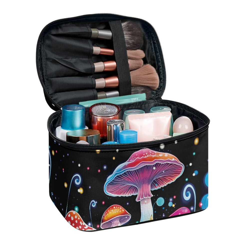 Makeup Bag Organizer Portable Zipper Storage Bag Mushrooms