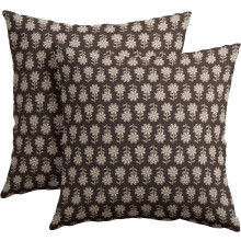 Ensemble de 2 housses de coussin carrées Vintage 50x50 cm, imprimé floral marron foncé, décoration neutre pour intérieur/extérieur